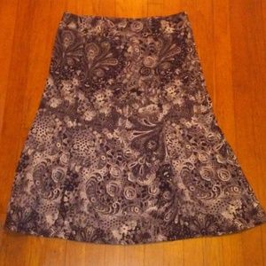 Christopher Banks Black/Silver Floral Velvet Skirt